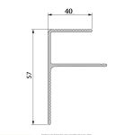 Twinson 9363 Profil Wykończeniowy Aluminiowy F kolor 12 Czarny. 40x57x6000 mm. Promocja !!!