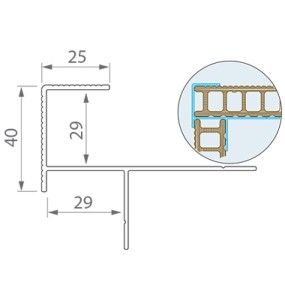 Twinson 9337 Profil Wykończeniowy Schodowy aluminiowy ,,S,, kolor 12 Czarny. Wymiary: 25x40x6000 mm.