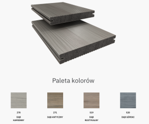 Twinson 9369 Majestic Massive Pro; kolor 270 Dąb Kamienny. Deska Kompozytowa Tarasowa, Wymiary: 20x140x6000 mm. PROMOCJA !!!